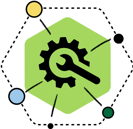 wrench and cog among design elements